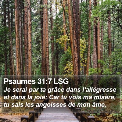 Psaumes 31:7 LSG Bible Verse Image