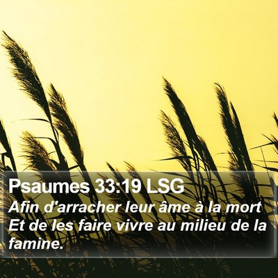 Psaumes 33:19 LSG Bible Verse Image