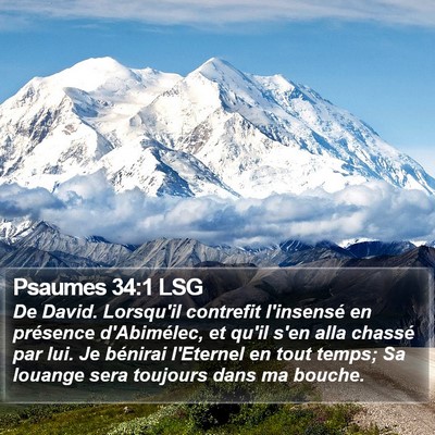 Psaumes 34:1 LSG Bible Verse Image