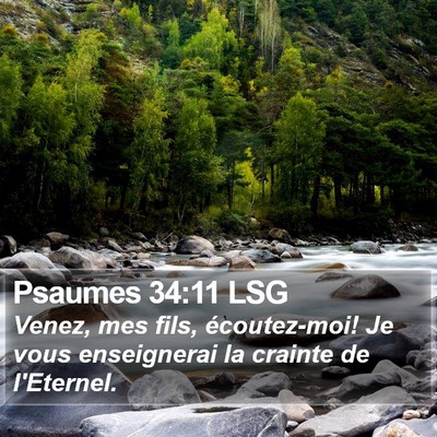 Psaumes 34:11 LSG Bible Verse Image
