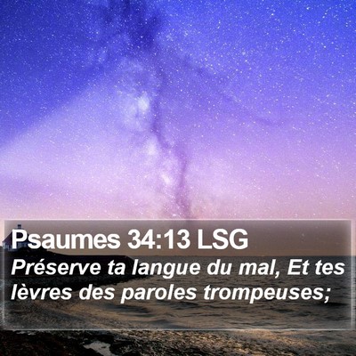 Psaumes 34:13 LSG Bible Verse Image