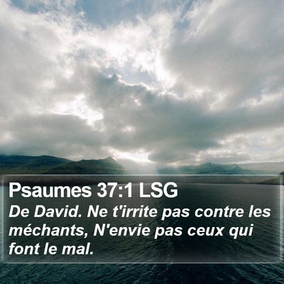 Psaumes 37:1 LSG Bible Verse Image