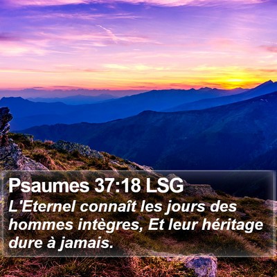 Psaumes 37:18 LSG Bible Verse Image