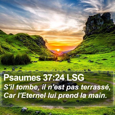 Psaumes 37:24 LSG Bible Verse Image