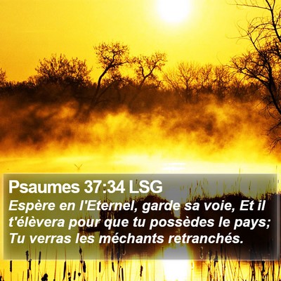 Psaumes 37:34 LSG Bible Verse Image