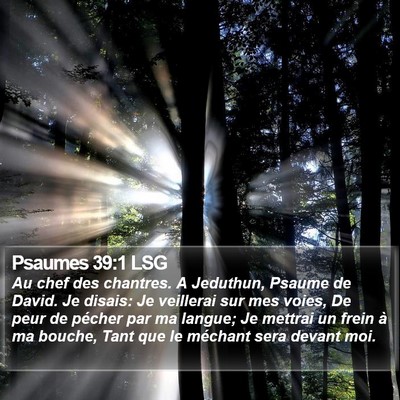 Psaumes 39:1 LSG Bible Verse Image