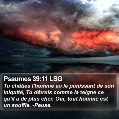 Psaumes 39:11 LSG Bible Verse Image