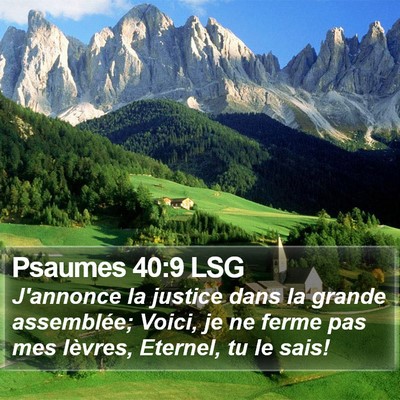 Psaumes 40:9 LSG Bible Verse Image