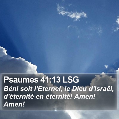 Psaumes 41:13 LSG Bible Verse Image