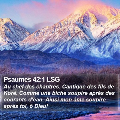 Psaumes 42:1 LSG Bible Verse Image