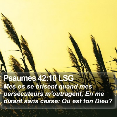 Psaumes 42:10 LSG Bible Verse Image
