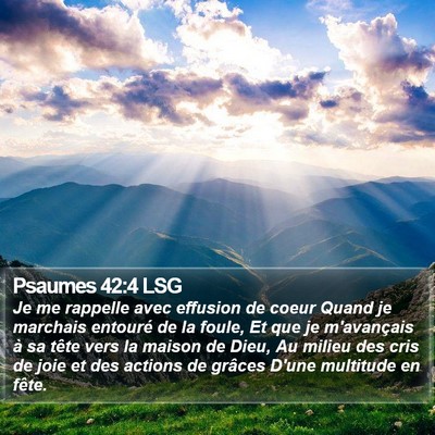 Psaumes 42:4 LSG Bible Verse Image