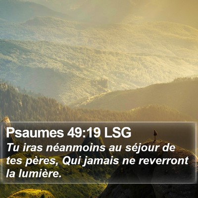 Psaumes 49:19 LSG Bible Verse Image