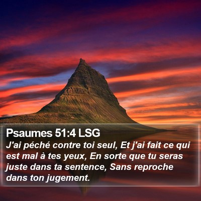 Psaumes 51:4 LSG Bible Verse Image