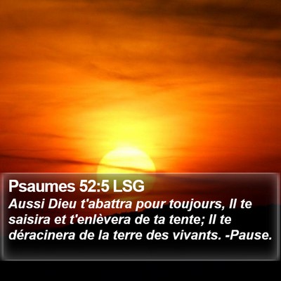 Psaumes 52:5 LSG Bible Verse Image