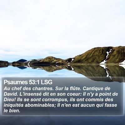 Psaumes 53:1 LSG Bible Verse Image