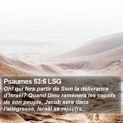 Psaumes 53:6 LSG Bible Verse Image