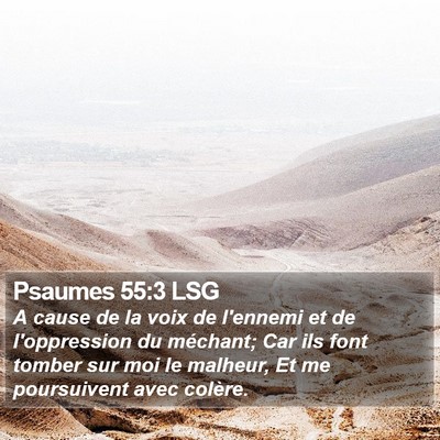 Psaumes 55:3 LSG Bible Verse Image