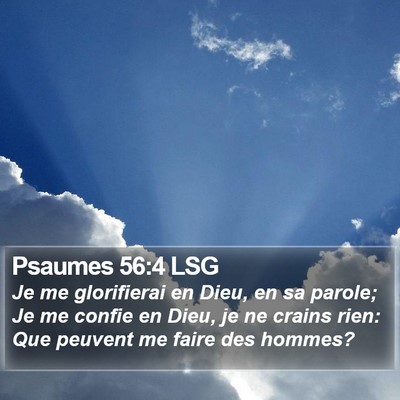 Psaumes 56:4 LSG Bible Verse Image