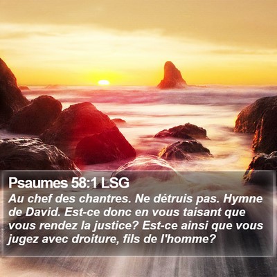Psaumes 58:1 LSG Bible Verse Image