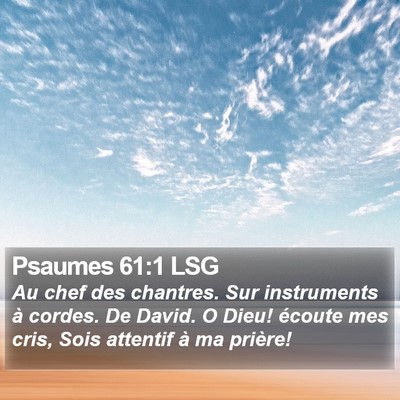 Psaumes 61:1 LSG Bible Verse Image