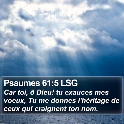 Psaumes 61:5 LSG Bible Verse Image