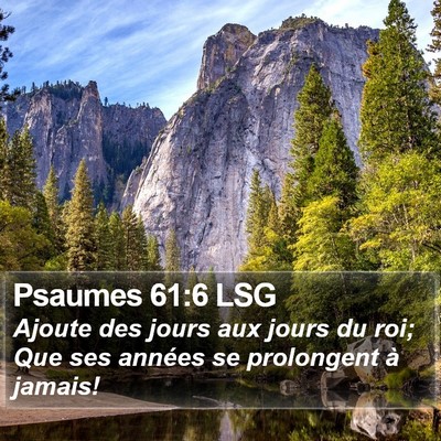 Psaumes 61:6 LSG Bible Verse Image