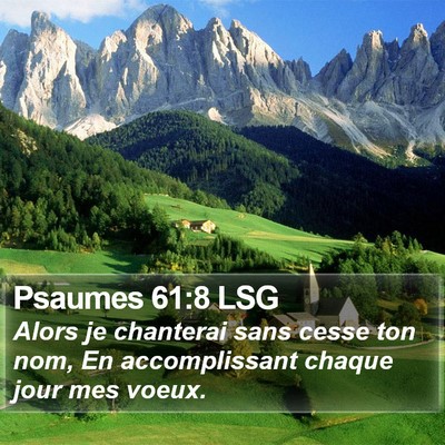 Psaumes 61:8 LSG Bible Verse Image