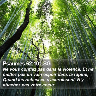 Psaumes 62:10 LSG Bible Verse Image