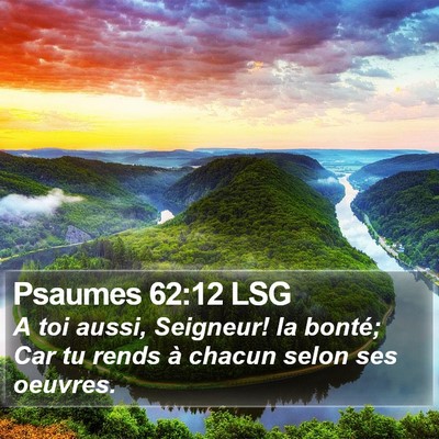 Psaumes 62:12 LSG Bible Verse Image