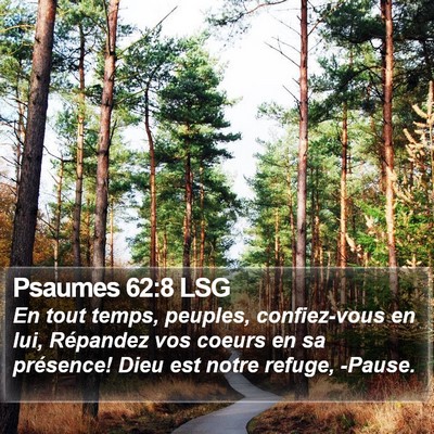 Psaumes 62:8 LSG Bible Verse Image