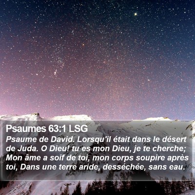 Psaumes 63:1 LSG Bible Verse Image