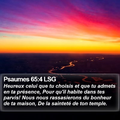 Psaumes 65:4 LSG Bible Verse Image