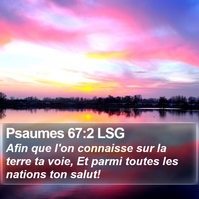 Psaumes 67:2 LSG Bible Verse Image