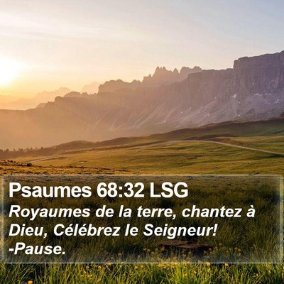 Psaumes 68:32 LSG Bible Verse Image