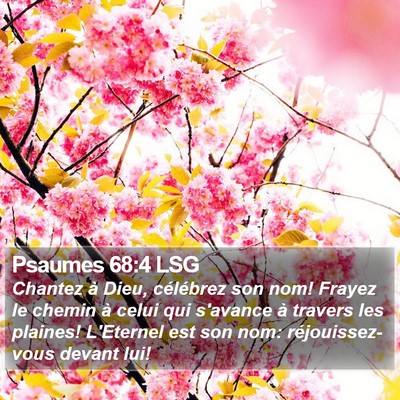 Psaumes 68:4 LSG Bible Verse Image