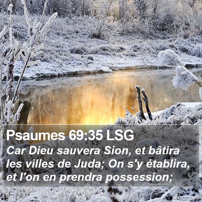 Psaumes 69:35 LSG Bible Verse Image