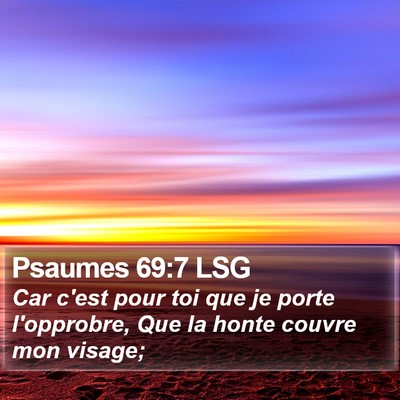 Psaumes 69:7 LSG Bible Verse Image