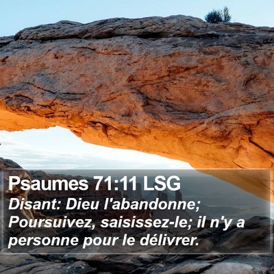 Psaumes 71:11 LSG Bible Verse Image