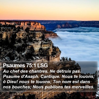 Psaumes 75:1 LSG Bible Verse Image