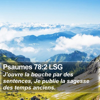 Psaumes 78:2 LSG Bible Verse Image