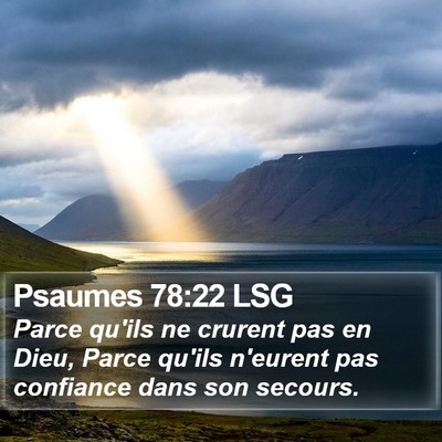 Psaumes 78:22 LSG Bible Verse Image