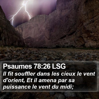 Psaumes 78:26 LSG Bible Verse Image
