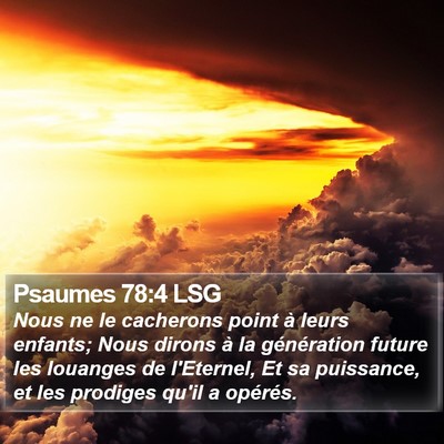 Psaumes 78:4 LSG Bible Verse Image