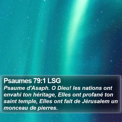 Psaumes 79:1 LSG Bible Verse Image