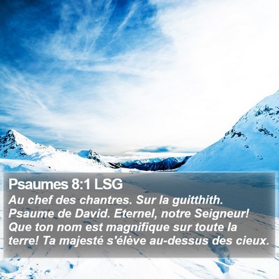 Psaumes 8:1 LSG Bible Verse Image