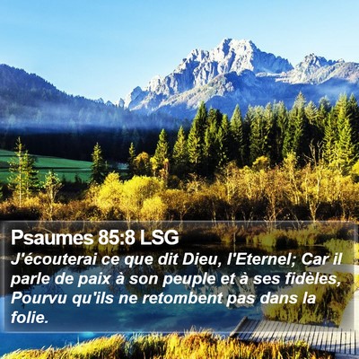 Psaumes 85:8 LSG Bible Verse Image