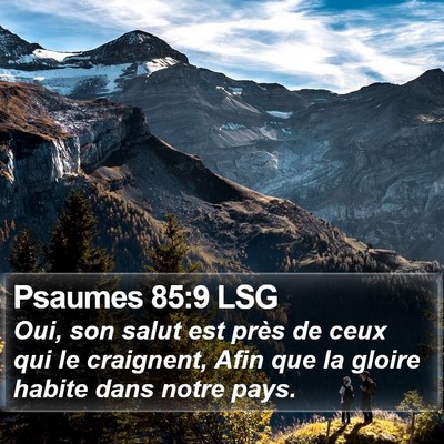 Psaumes 85:9 LSG Bible Verse Image