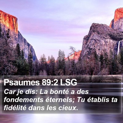 Psaumes 89:2 LSG Bible Verse Image