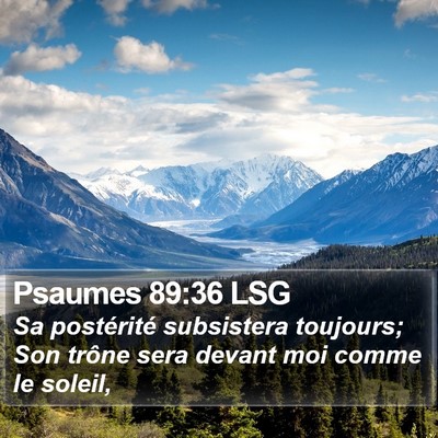 Psaumes 89:36 LSG Bible Verse Image